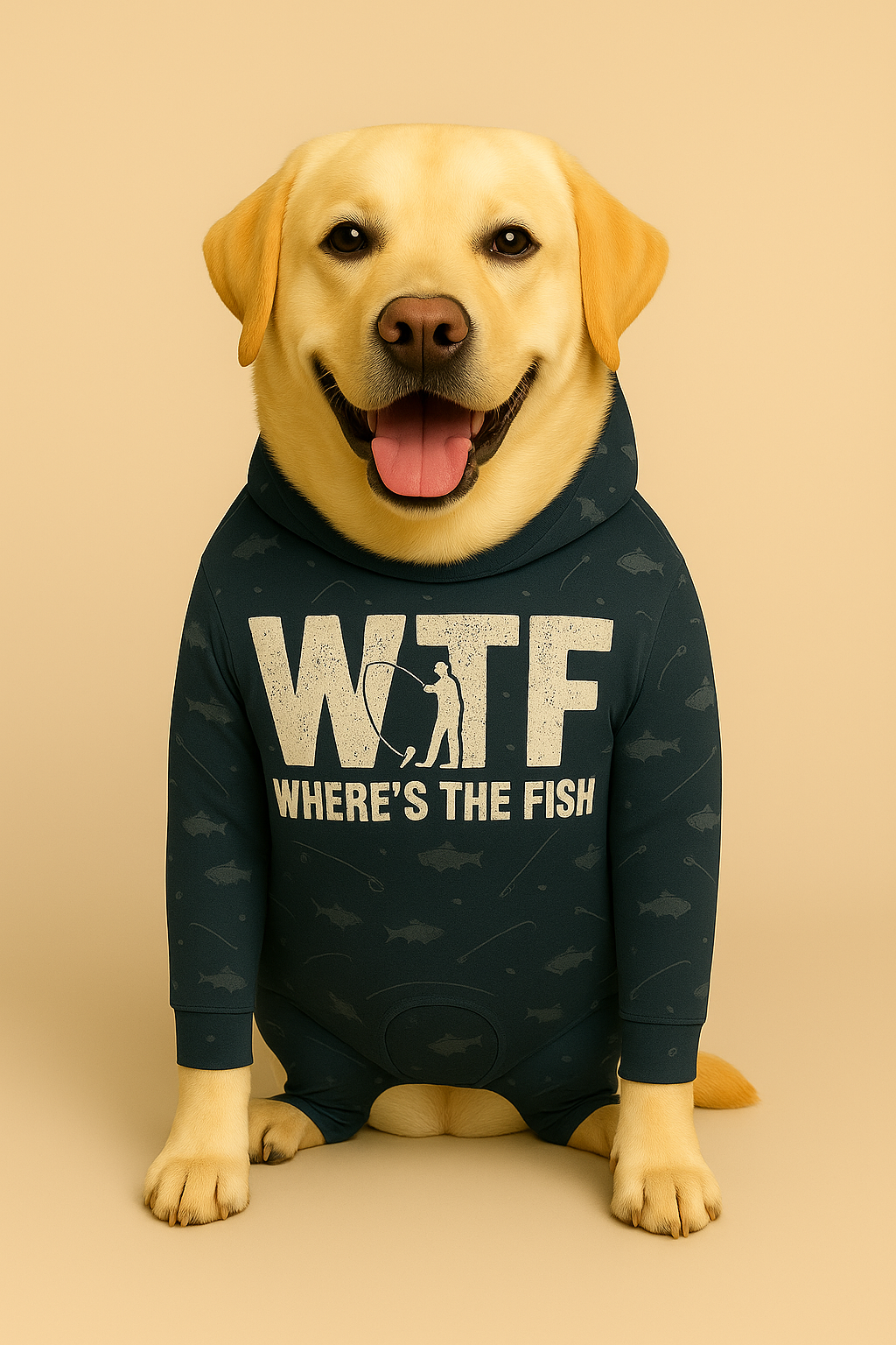 Where’s The Fish – Funny Fishing Dog Outfit