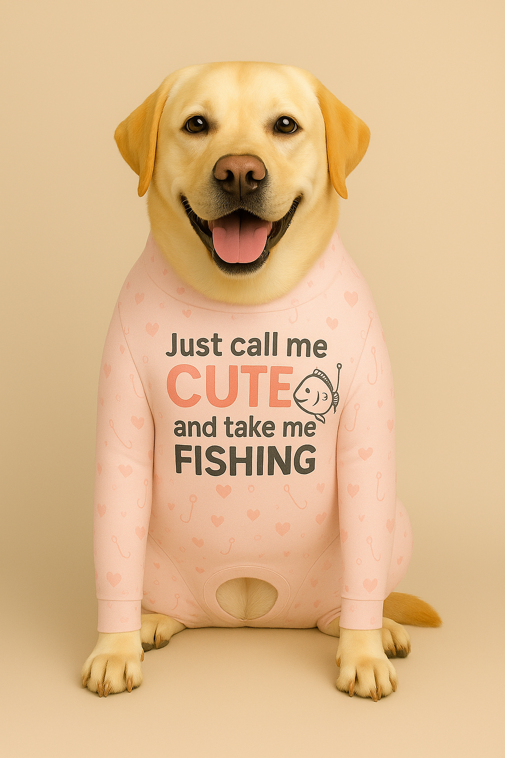 Just Call Me Cute – Pink Fishing Dog Outfit