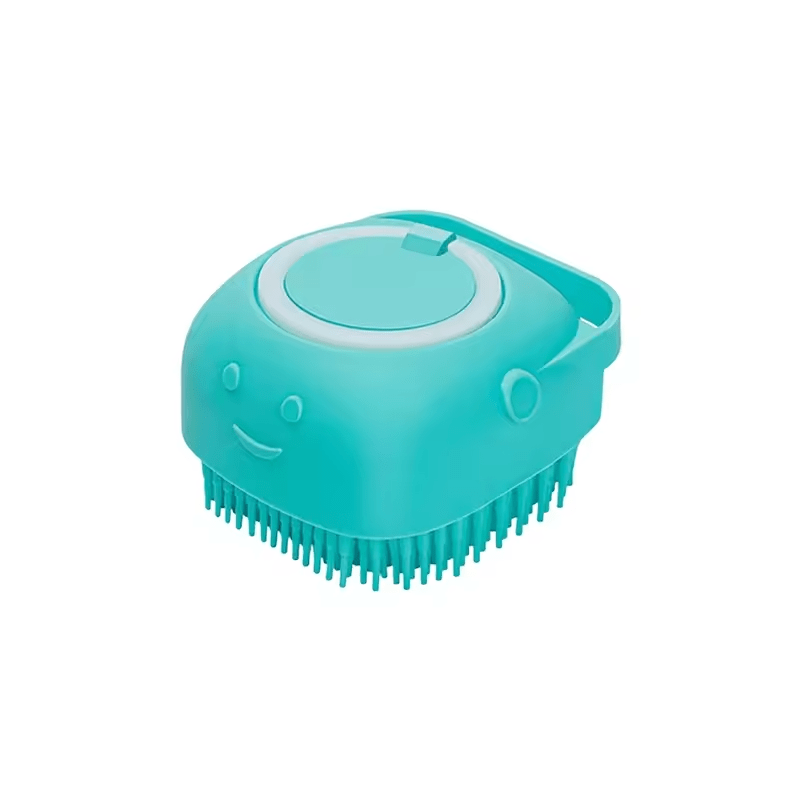 Dog Bath Brush with Built-in Shampoo Dispenser – Silicone Grooming Tool