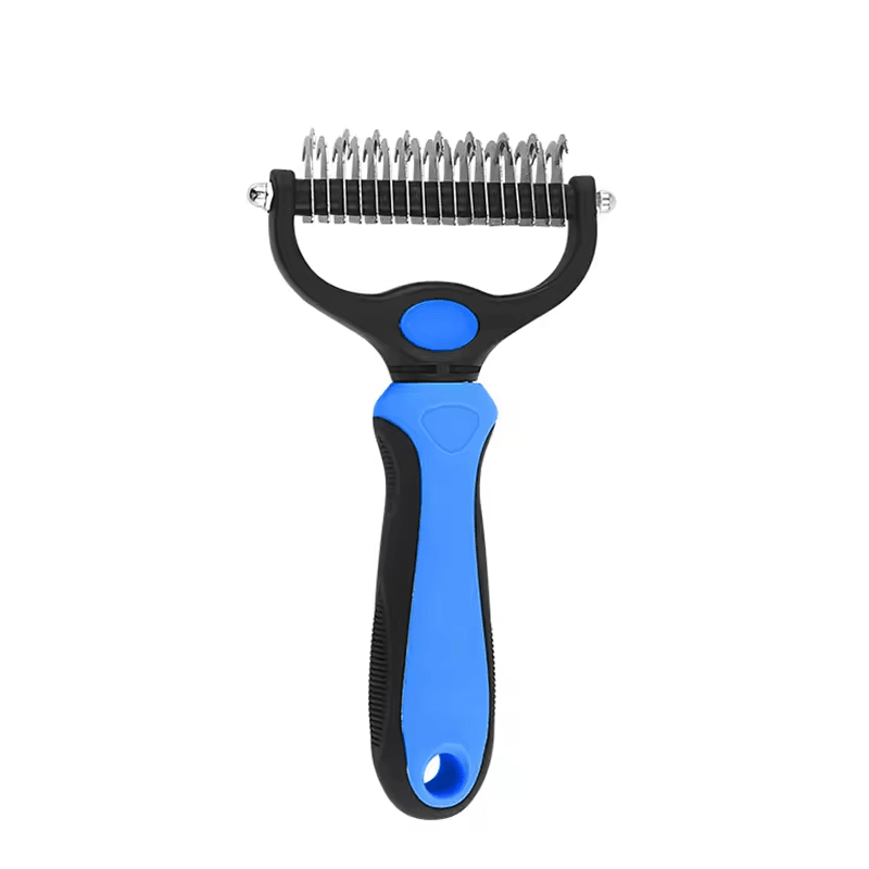 Pet Grooming Brush – 2-in-1 Rake for Knots & Shedding